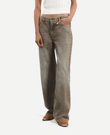 The Kooples FEMME OLIVE jean large olive