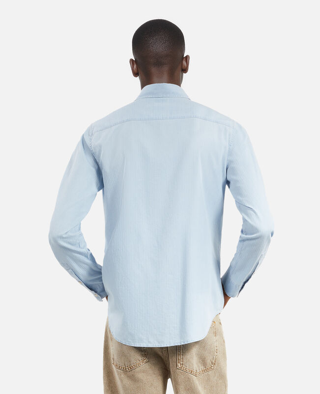The Kooples HOMME BLUE BEIGE chemise en denim bleu