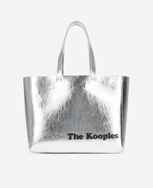 The Kooples FEMME SILVER sac cabas effet cuir argenté
