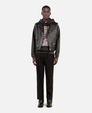 The Kooples HOMME BLACK blouson sans manches en cuir noir