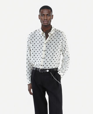 The Kooples MEN WHITE / BLACK white polka dot printed shirt