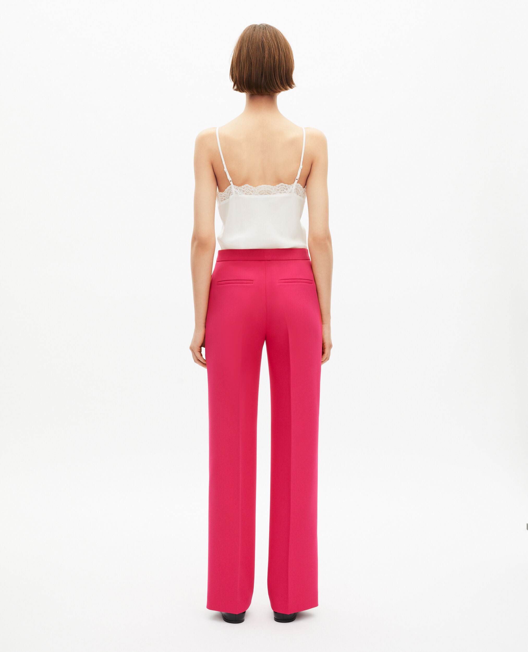 Pantalon tailleur rose en crêpe, PINK, hi-res image number null