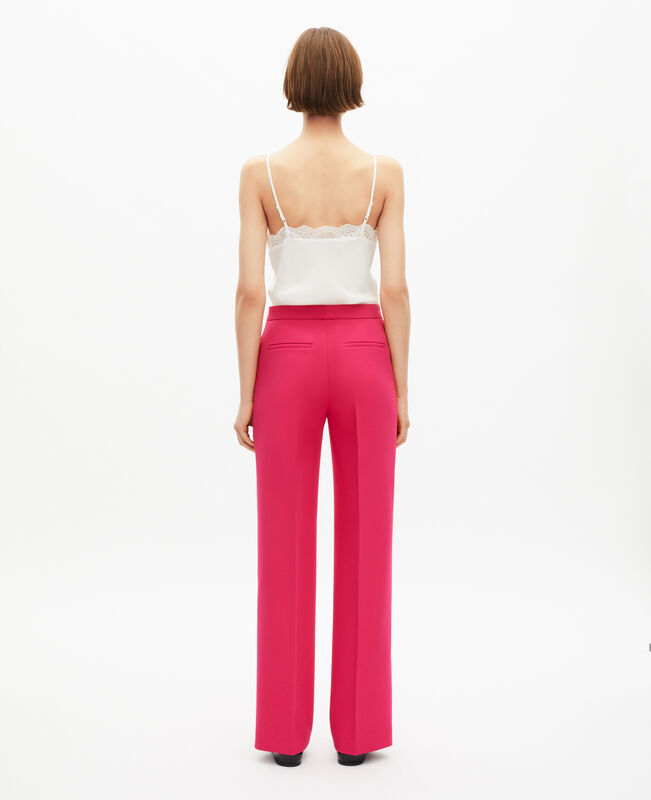 The Kooples FEMME PINK pantalon tailleur rose en crêpe