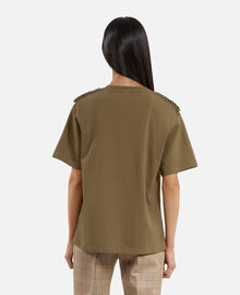 The Kooples FEMME KAKI t-shirt avec chaînes kaki