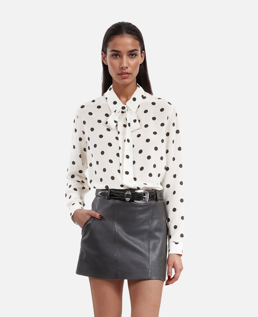The Kooples MUJER BLACK STONE falda corta de cuero negra