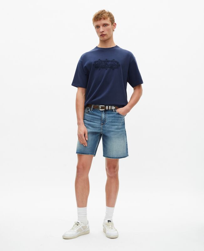 The Kooples HOMME DARK NAVY t-shirt avec broderie logo bleu marine