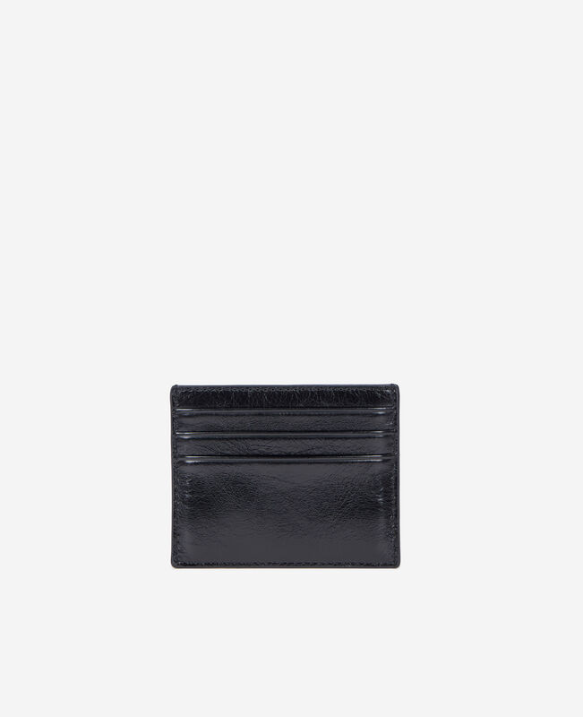 The Kooples MIXTE BLACK porte cartes blason en cuir noir