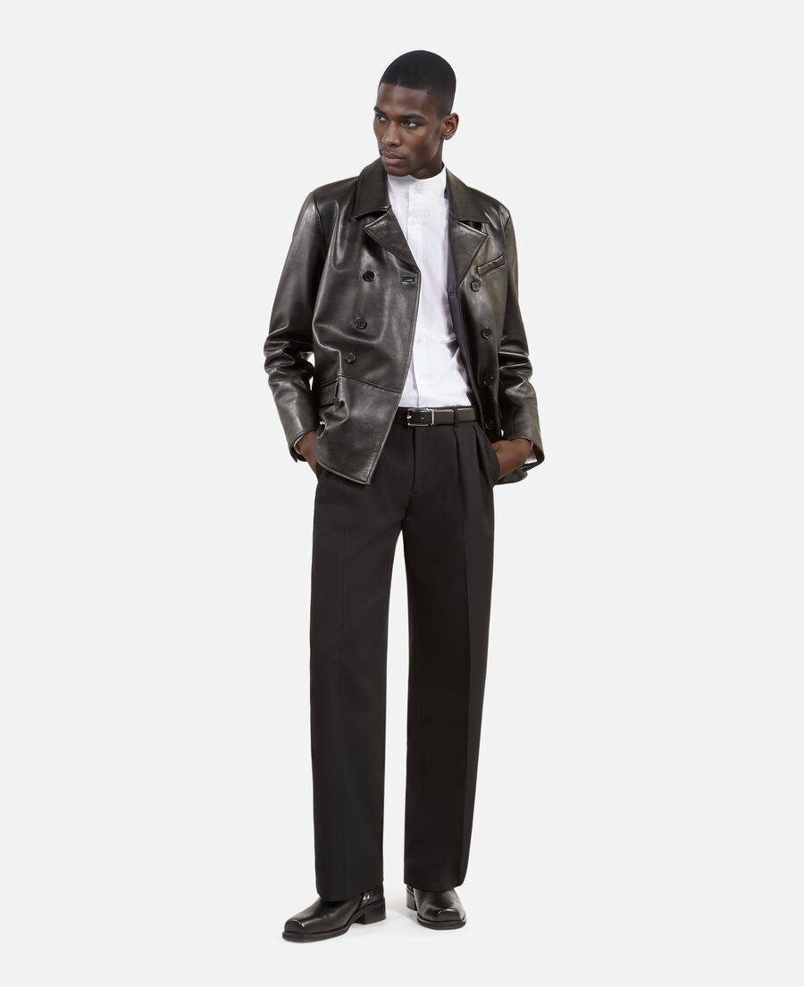 The Kooples MEN BLACK black leather jacket