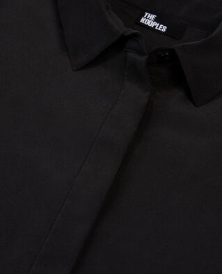 The Kooples MUJER BLACK camisa negra amplia seda desgastada