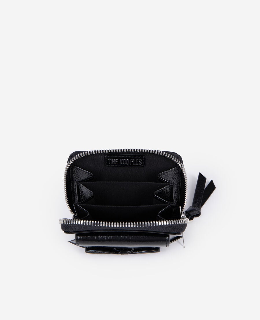 The Kooples DAMEN BLACK amelia geldbörse aus schwarzem leder
