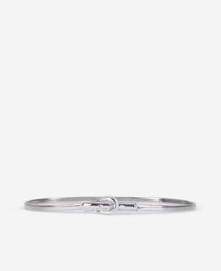 The Kooples WOMEN SILVER thin belt in silver metalwork