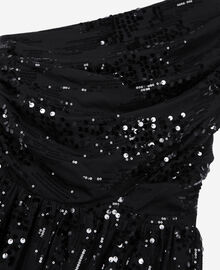 The Kooples FEMME BLACK robe courte à sequins effet drapé noire