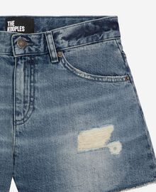The Kooples FEMME BABY BLUE short en denim bleu