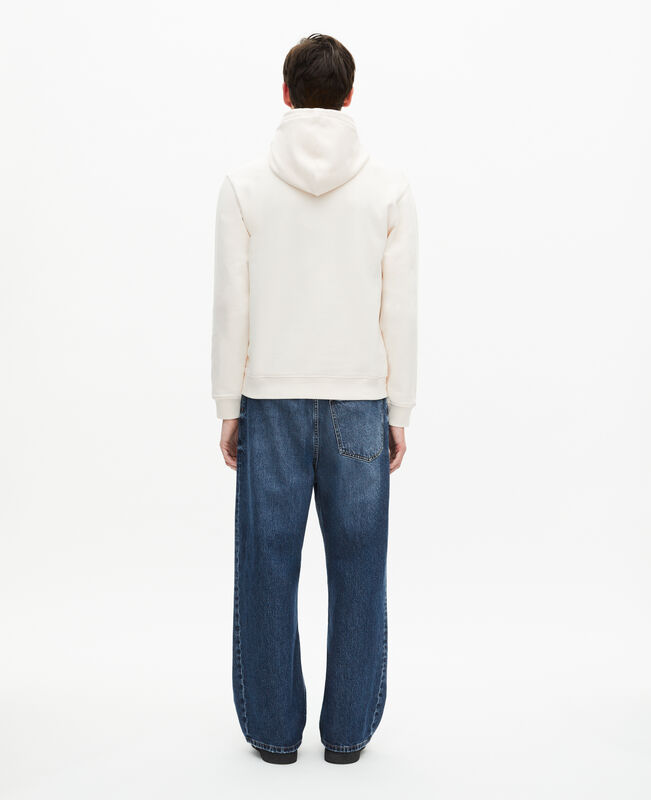 The Kooples HOMME ECRU sweatshirt à capuche avec sérigraphie écru