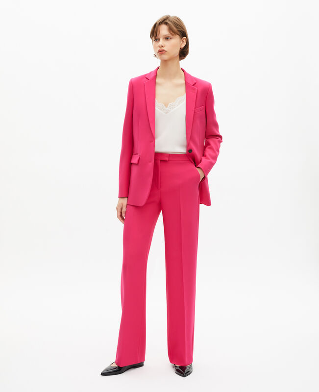 The Kooples FEMME PINK veste tailleur rose en crêpe