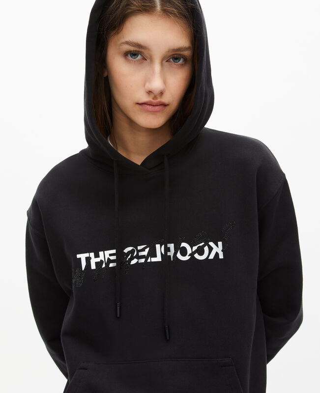 The Kooples FEMME BLACK sweatshirt à capuche what is avec strass noir