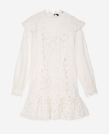 The Kooples FEMME ECRU robe courte manches longues en dentelle écrue