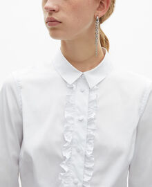 The Kooples FEMME WHITE chemise en popeline avec volants blanche