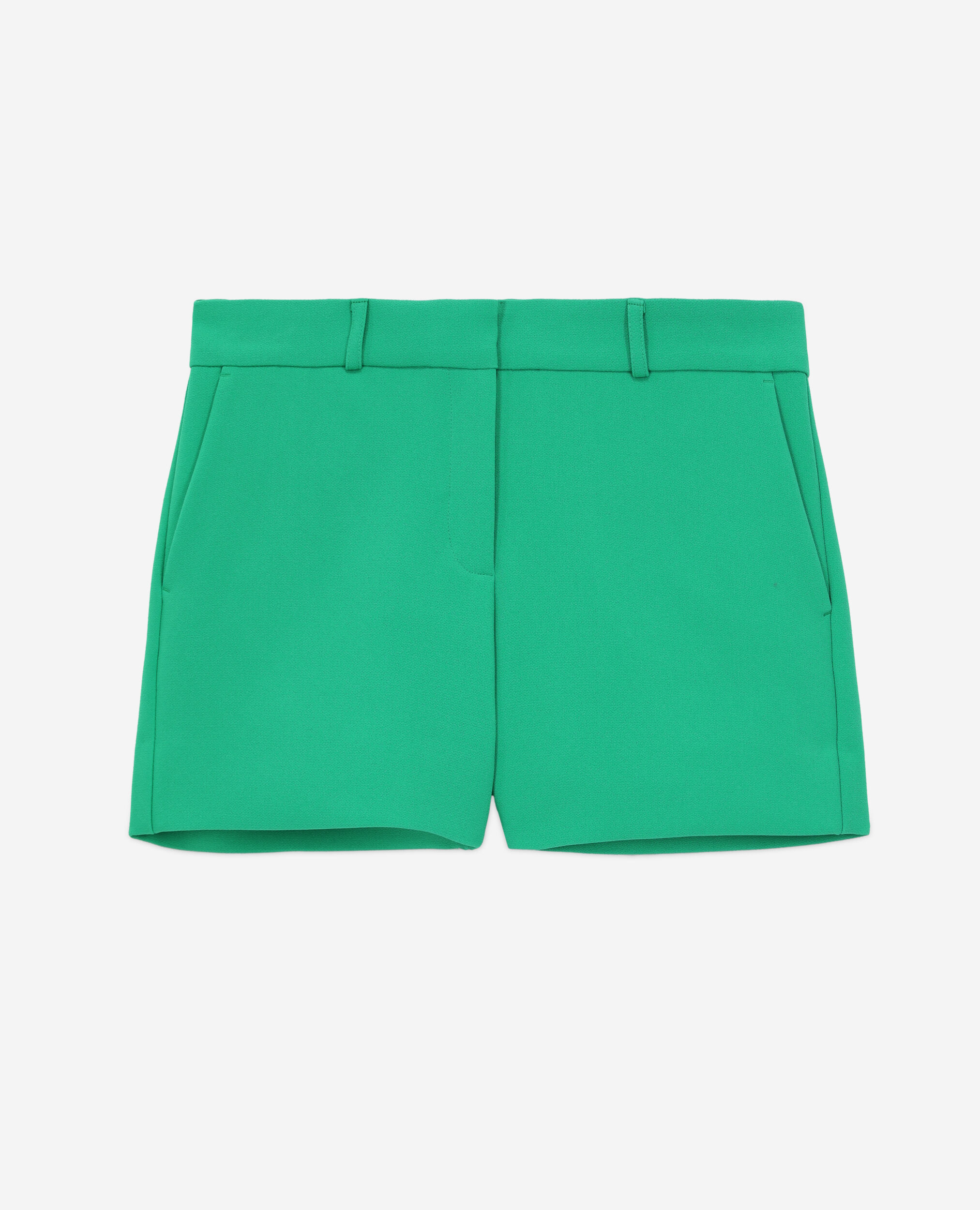 Short tailleur vert en crêpe, GREEN, hi-res image number null