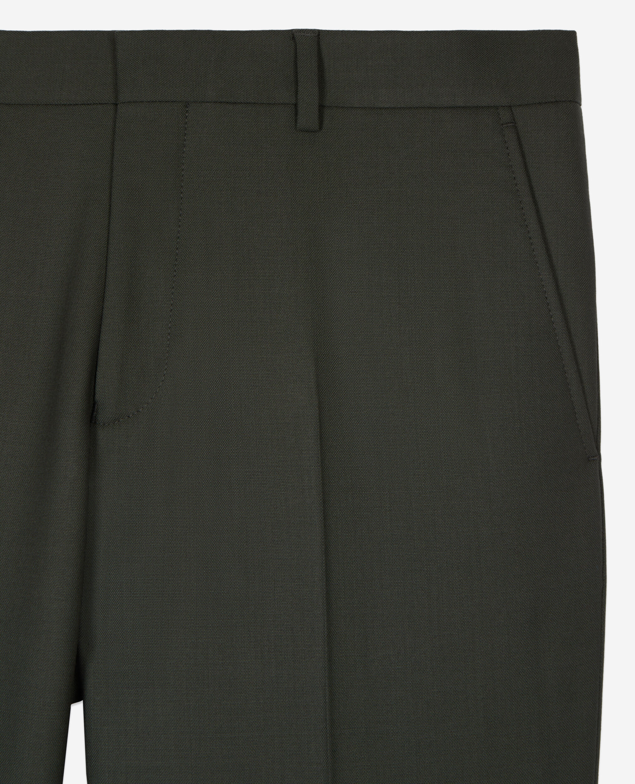 Pantalon de costume en laine kaki coupe ajustée, KAKI, hi-res image number null