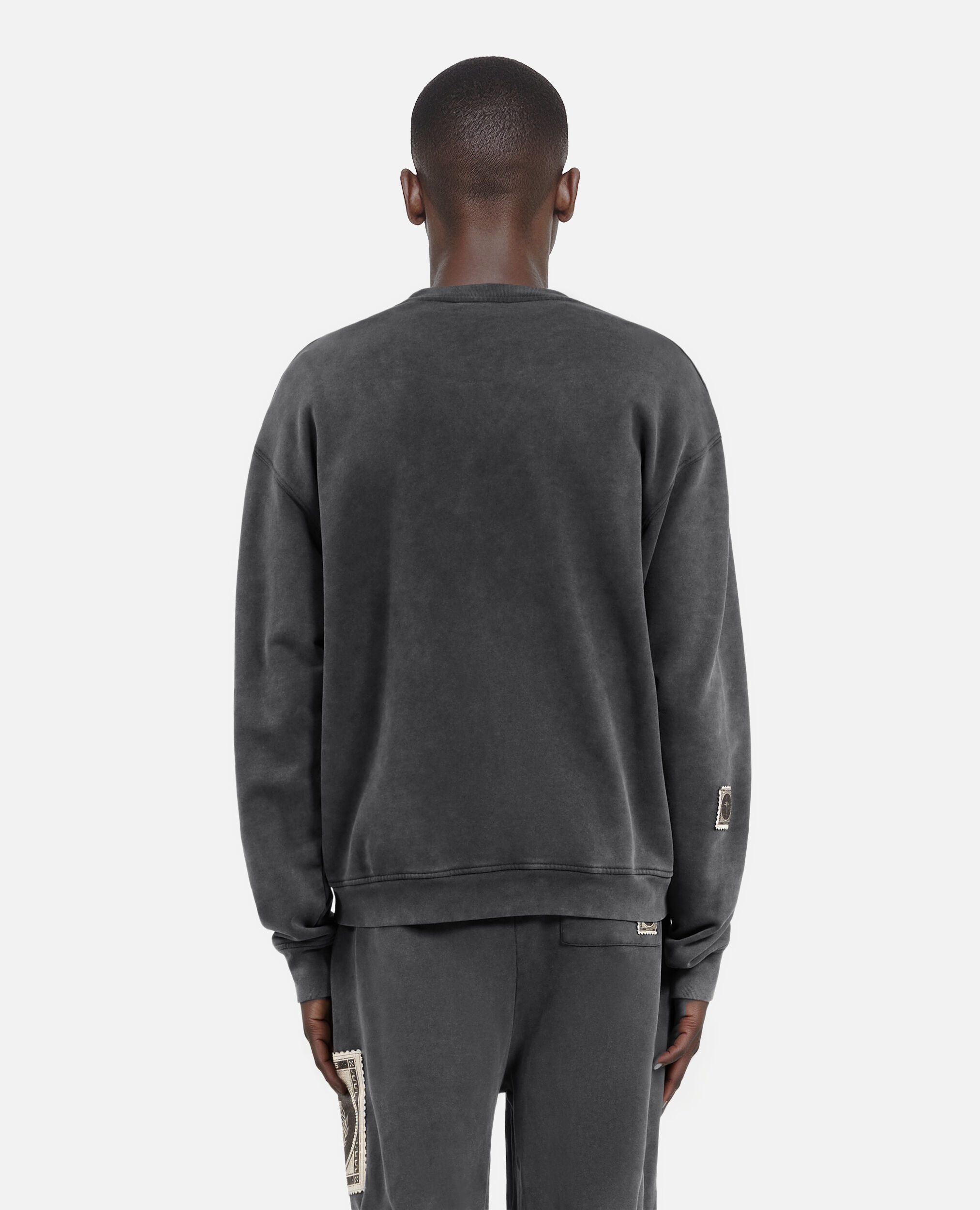 Sweatshirt avec patchs noir délavé, BLACK WASHED, hi-res image number null