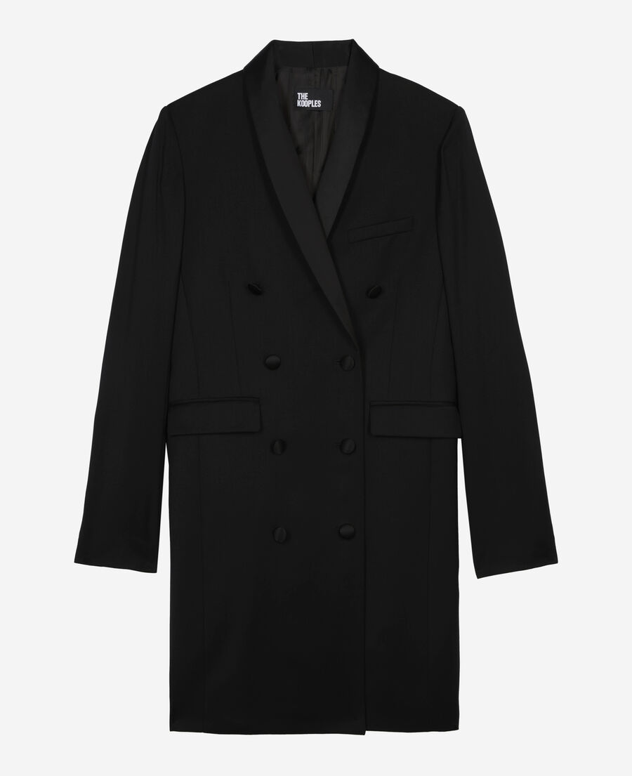 The Kooples WOMEN BLACK short black wool tailored dress