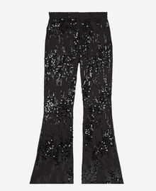 The Kooples FEMME BLACK pantalon flare à sequins noir