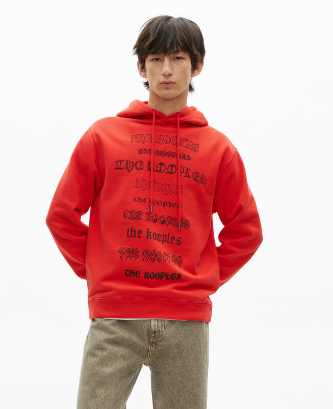 The Kooples HOMME RED sweatshirt à capuche avec sérigraphie rouge