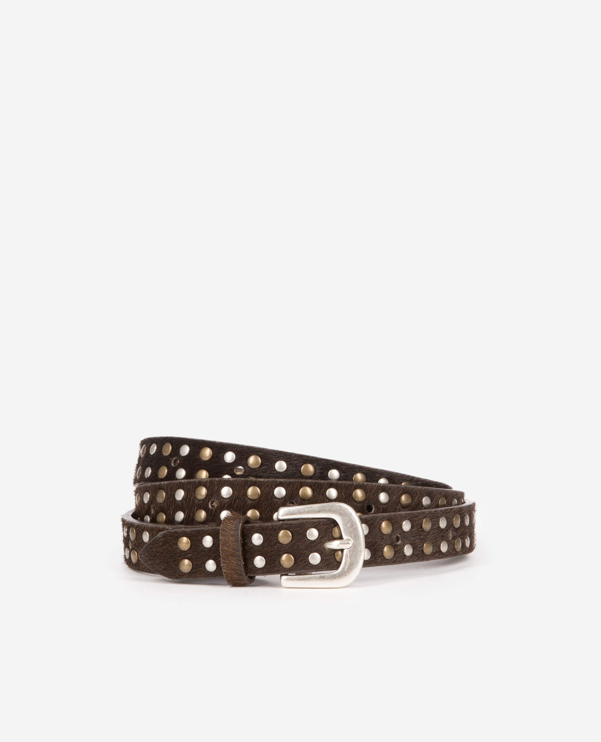 Ceinture fine en cuir marron, BROWN, hi-res image number null