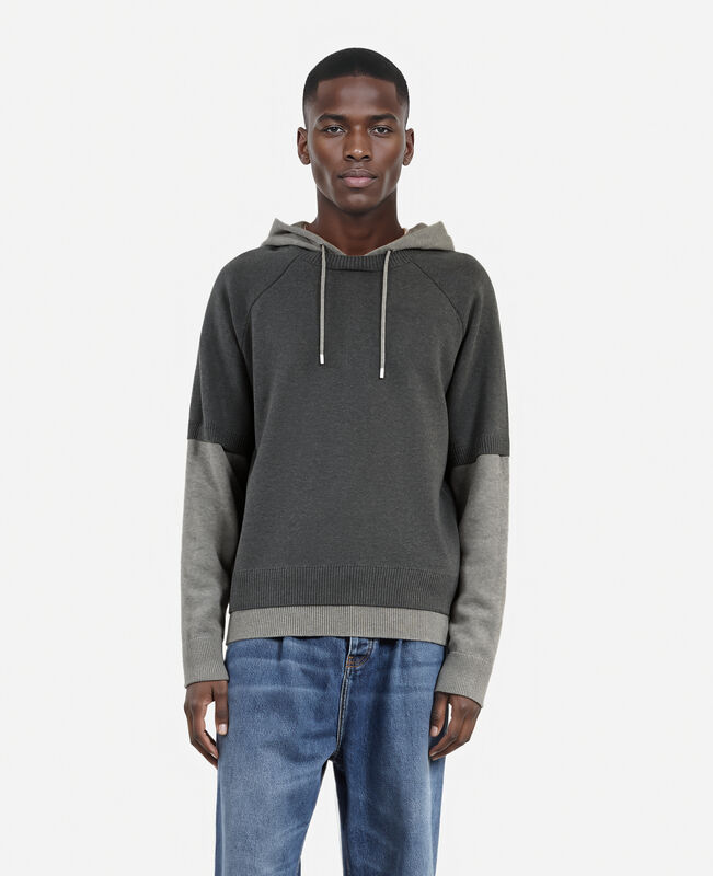 The Kooples HOMME MIDDLE GREY / ANTHRACITE pull en coton gris