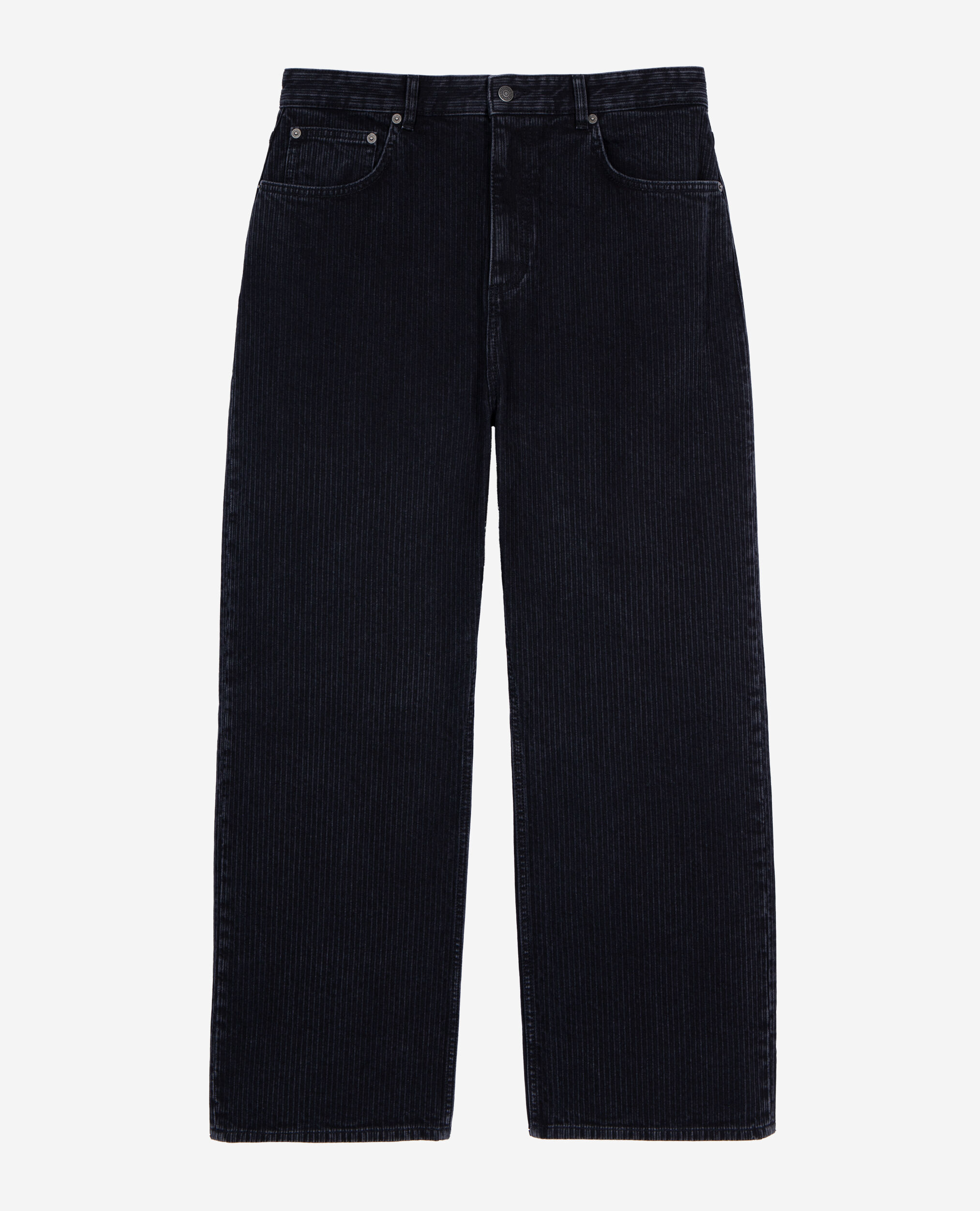 Jean baggy effet côtelé noir, BLACK WASHED, hi-res image number null