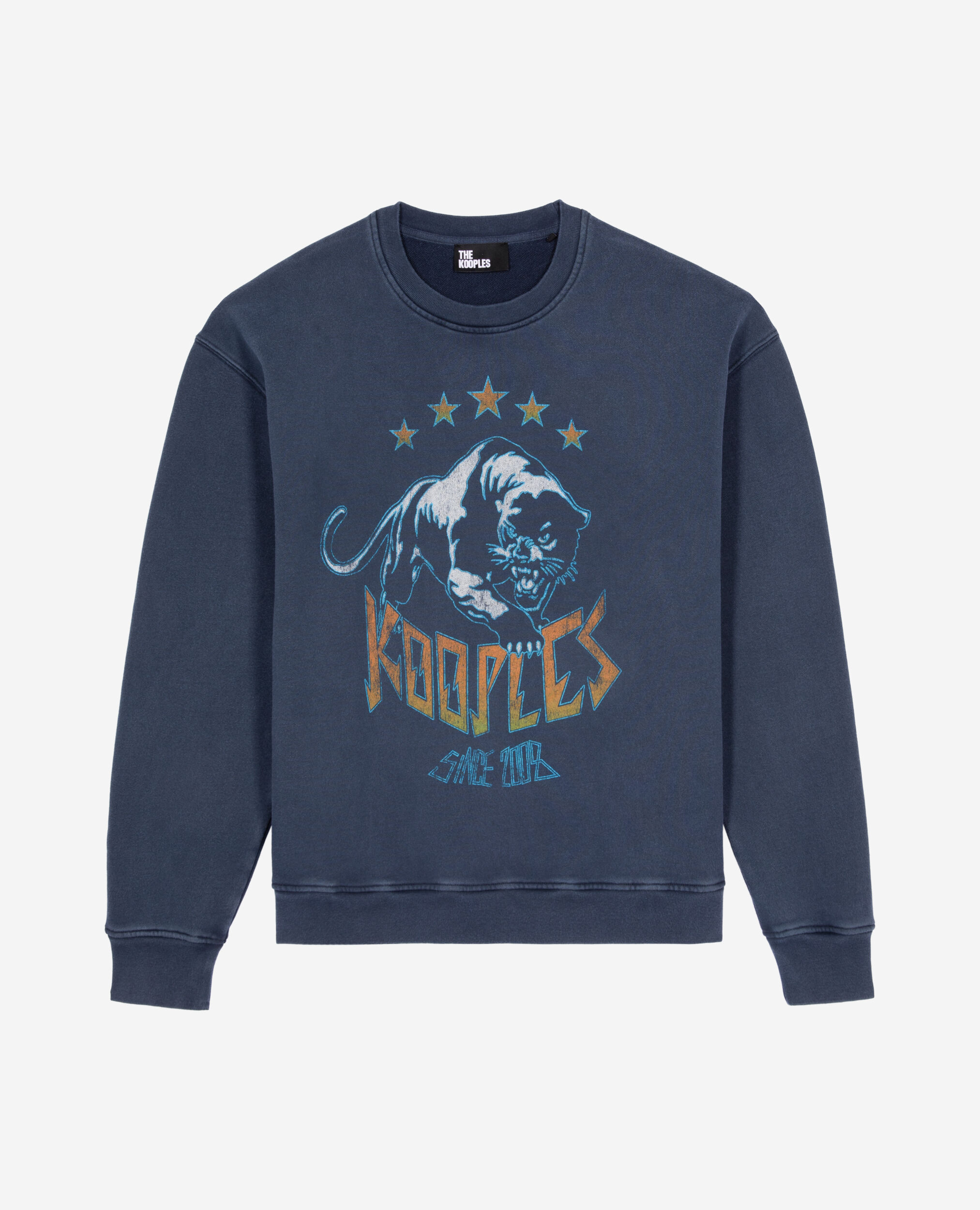 Sweatshirt avec sérigraphie logo bleu marine, WASHED NAVY, hi-res image number null