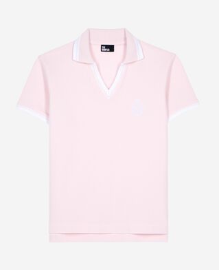The Kooples FEMME LILA polo col v rose pâle