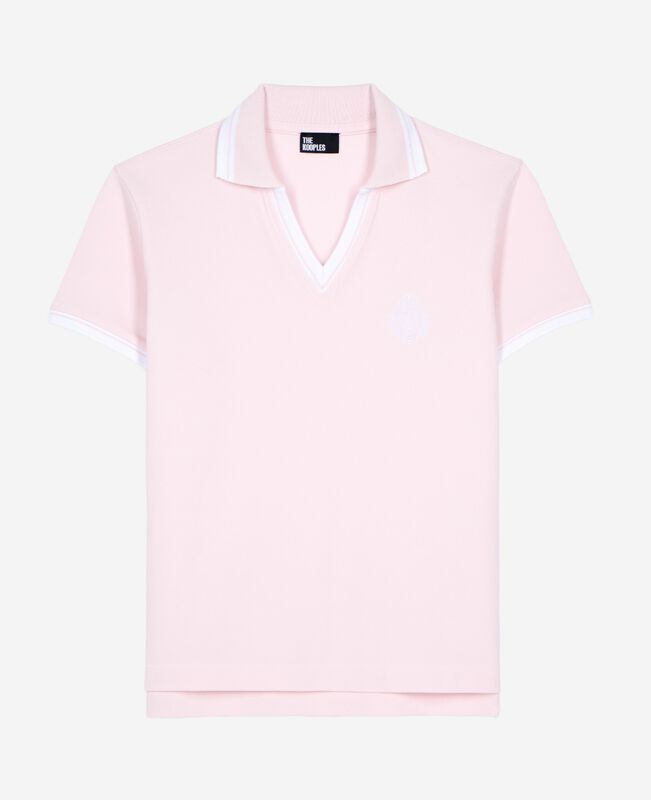 The Kooples FEMME LILA polo col v rose pâle