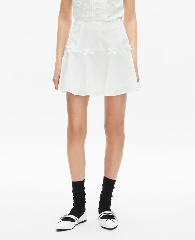 The Kooples FEMME ECRU jupe courte détails nœuds écrue