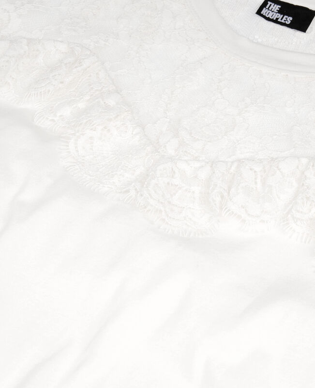 The Kooples FEMME ECRU t-shirt avec dentelle écru