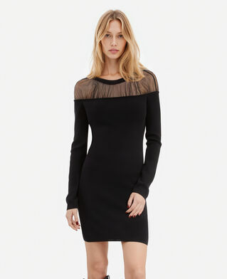 The Kooples WOMEN BLACK short black ruched dress