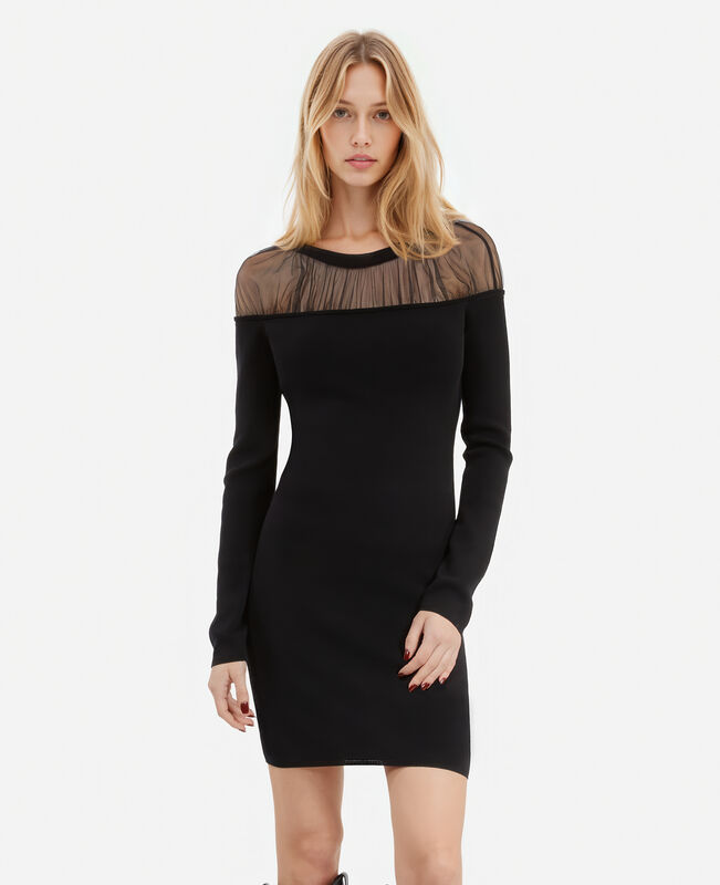 The Kooples FEMME BLACK robe courte à fronces noire