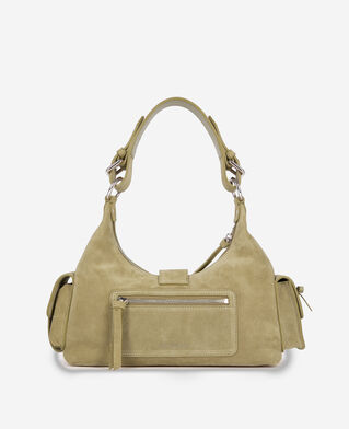The Kooples FEMME CAMEL sac amelia en cuir suède camel