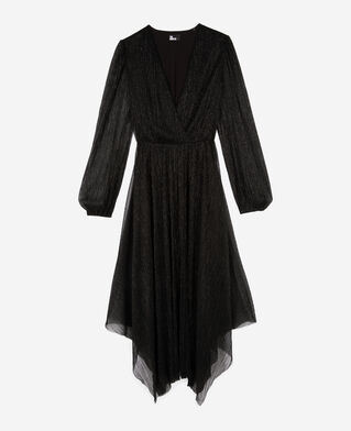 The Kooples FEMME BLACK robe longue plissée noire
