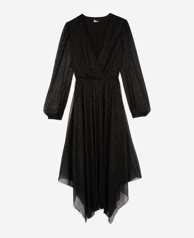The Kooples FEMME BLACK robe longue plissée noire