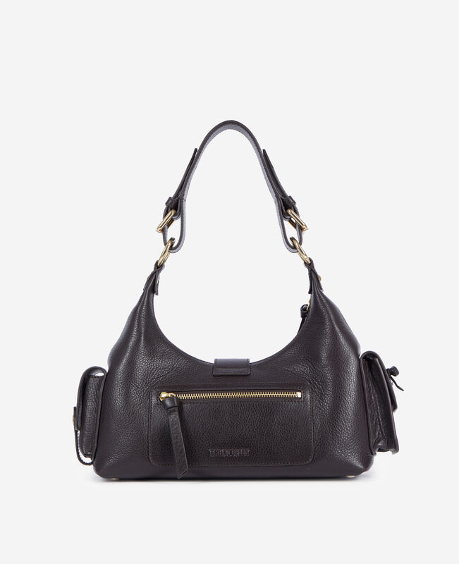 The Kooples FEMME BROWN sac amelia en cuir grainé marron
