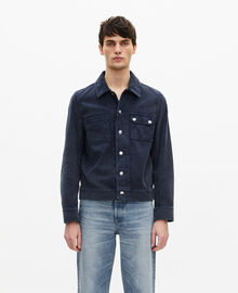 The Kooples HOMME DARK NAVY veste en coton bleu marine