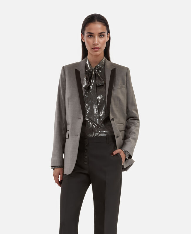 The Kooples FEMME DARK GREY veste tailleur droite grise