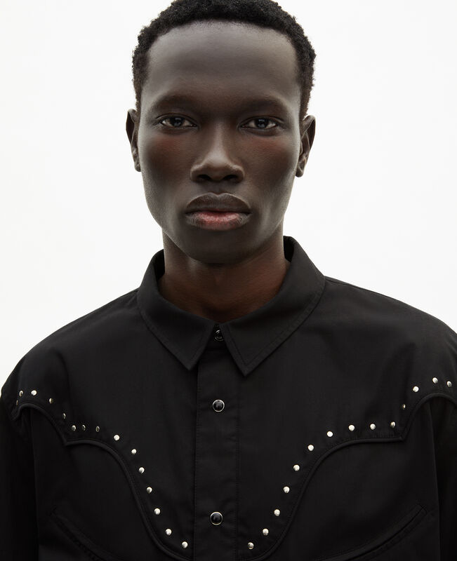 The Kooples HOMME BLACK chemise style western noire