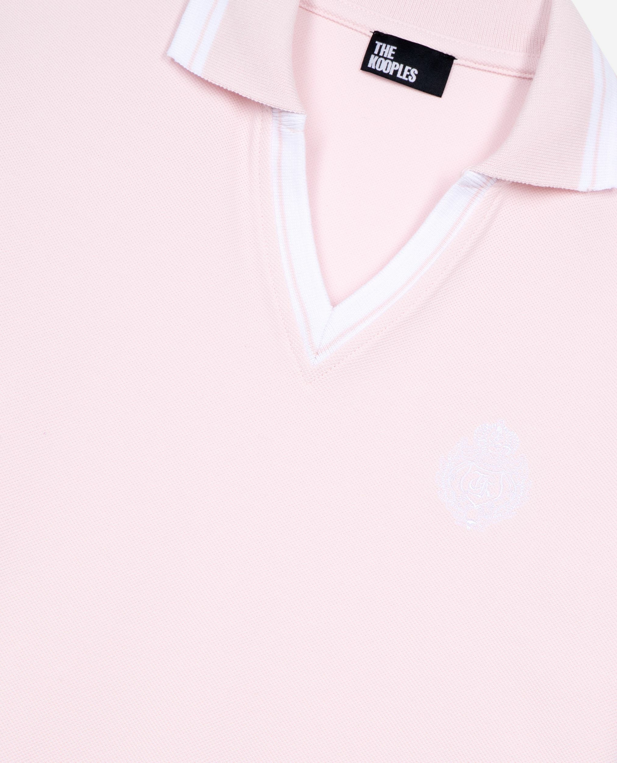 Polo col V rose pâle, LILA, hi-res image number null