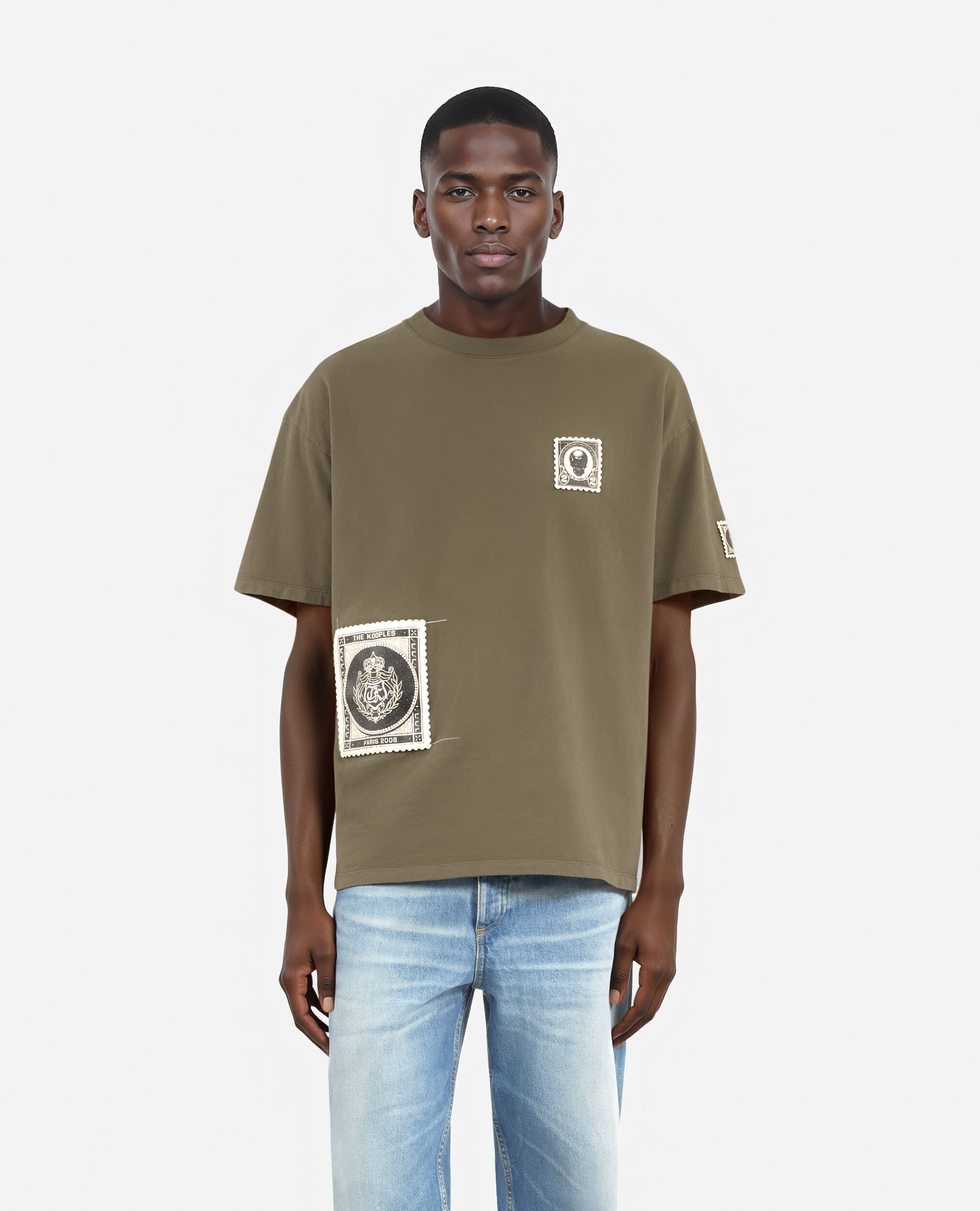 T-shirt avec patchs kaki, DARK BROWN, hi-res image number null