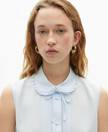 The Kooples FEMME BABY BLUE chemise sans manches en soie bleu clair
