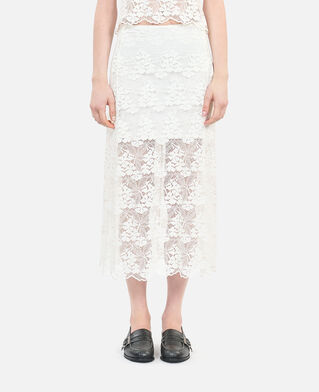The Kooples FEMME ECRU jupe longue en dentelle écrue