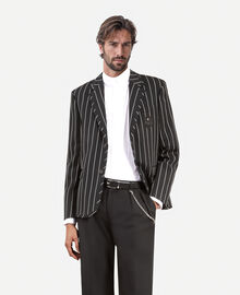 The Kooples HOMME BLACK WHITE veste à rayures noire
